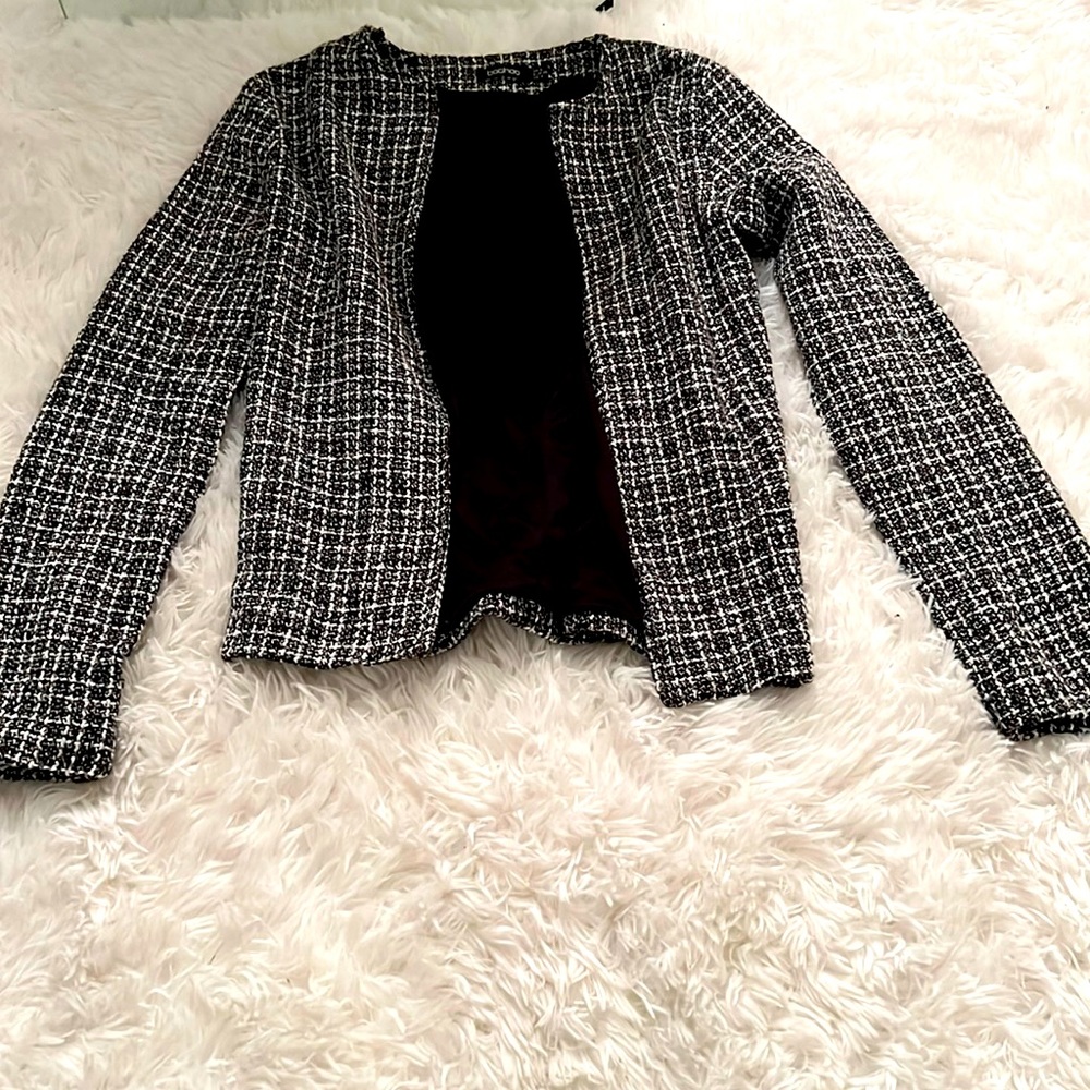 Cropped boucle jacket from Boohoo Clothing